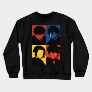 Mashle : Magic and Muscles All Anime MC : Mash Burnedead, Lance Crown, Dot Barrett, and Finn Ames in Awesome Vintage Pop Art Design Crewneck Sweatshirt